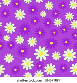 abstract daisies seamless pattern, popular, textile