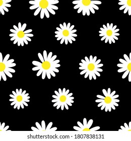 Abstract. Daisy flower background pattern seamless. design for pillow, print, fashion, clothing, fabric, gift wrap. Vector.