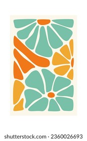 Abstract Daisy Flower Frame Vector Illustration
