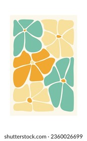 Abstract Daisy Flower Frame Vector Illustration