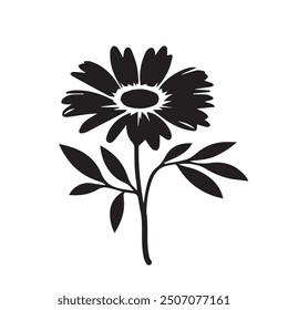 Abstract daisy flower plant silhouette icon, botanical elements abstract design.eps 10.