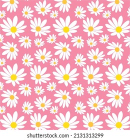Abstract daisy seamless flowers background,vector floral  illustration pattern,wallpaper design.
