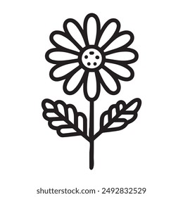 Abstract daisy thin line icons . Chamomile flower, Vector illustration. Editable Stroke Icon.