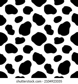 Abstract dalmatian skin seamless pattern on white background. Vector illustration.  