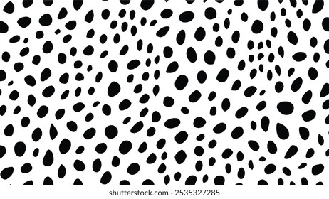 Abstract dalmatian spots pattern. Dalmatian skin texture. Dalmatian print pattern vector.