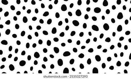 Patrón de manchas dálmatas Abstractas. Textura dálmata de la piel. Vector de patrón de impresión dálmata.
