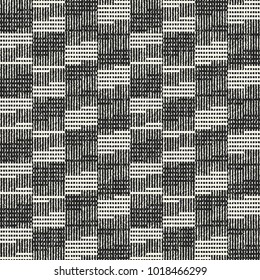 Abstract Damaged Checked Motif Variegated Textured Background. Seamless Pattern.