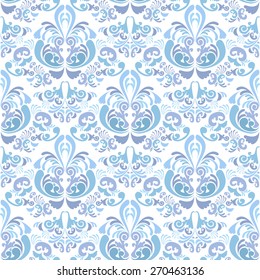 Abstract damask background. Repeatable classic pattern. Seamless lacy ornament. Vector file is EPS8.