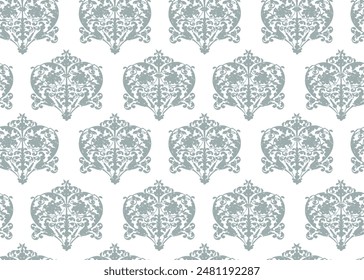 Abstract damask blue background for design use,Vector damask red background. Classical luxury old fashioned damask ornament, royal victorian 