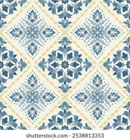Abstract damask classic pattern. Vintage seamless suitable for wrapping, textile, clothing, background, wallpaper, home decoration element, upholstery, embroidery, vector illustration.
