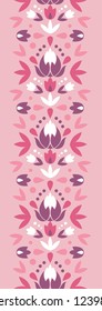 Abstract damask flowers vertical seamless pattern background