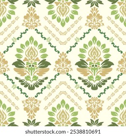 Padrão de damasco abstrato . Design requintado modelo floral barroco para papel de parede, têxtil, envoltório, cortina, tapete, tecido, roupas, ilustração vetorial, bordado.