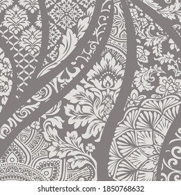 Abstract Damask pattern in the style of Baroque.  vector background. Floral ornament. 