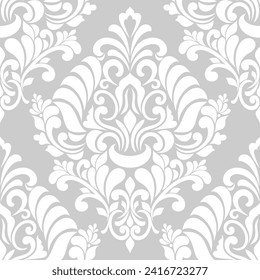 Patrón abstracto del damasco sin costuras. textura victoriana real para papel tapiz. fondo vectorial floral clásico de lujo antiguo.