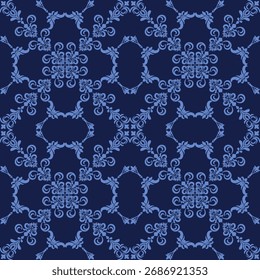 Abstractas damasco sin patrón. Uso victoriano real de la textura para la tela, la materia textil, la alfombra, la cortina, la decoración, el abrigo, la ropa, la ilustración, el Fondo de pantalla, el remiendo, la tarjeta, la cubierta dominante y el fondo.