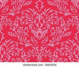 Abstract damask seamless vector background for design use