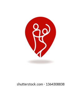 Abstract dance art logo design. Vector image.