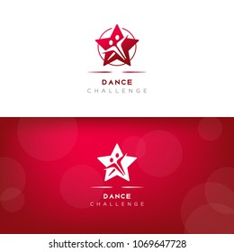 Abstract dance couple challenge logo. Vector image.
