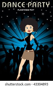 abstract dance party background, vector illustration