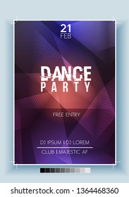 Abstract Dance Party Night Poster, Flyer Template - Vector Illustration