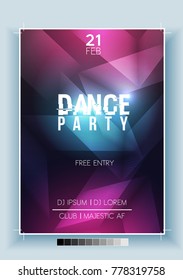 Abstract Dance Party Night Poster, Flyer Template - Vector Illustration