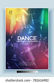 Abstract Dance Party Night Poster, Flyer Template - Vector Illustration