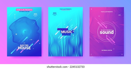 Abstract Dance Poster. Electro Sound Cover. Techno Party Flyer.