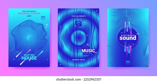 Abstract Dance Poster. Electro Sound Flyer. Techno Music Cover.