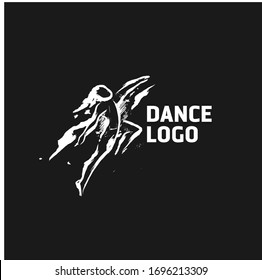 Abstract dancer brush logo. Vector logo dance