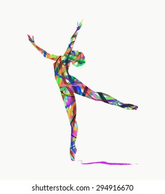 abstract dancer silhouette on white background