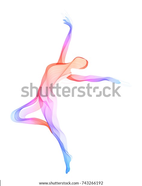 Abstract Dancer Woman Silhouette Over White Stock Vector (Royalty Free ...