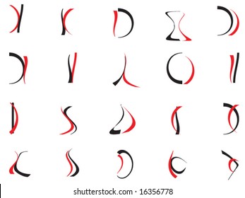 Abstract dancing couple logos