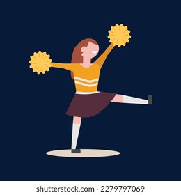 Abstract Dancing Female Cheerleader For Sport Events