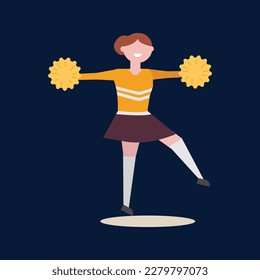 Abstract Dancing Female Cheerleader For Sport Events