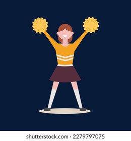 Abstract Dancing Female Cheerleader For Sport Events