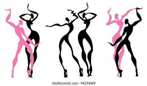 Abstract dancing figures