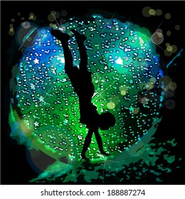 Abstract dancing guy. vector 