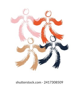 Abstract dancing guys. Minimalistic poster with a man's figure. For textile design, background, banner. Vector illustration