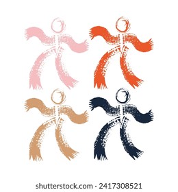 Abstract dancing guys. Minimalistic poster with a man's figure. For textile design, background, banner. Vector illustration