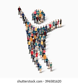 abstract dancing man people