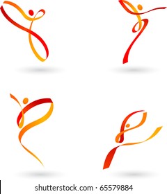 Abstract dancing outlines