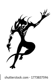 abstract dancing reptile lizard salamander tattoo sticker