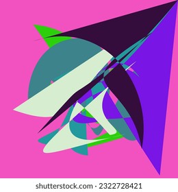 Abstract Dancing Shapes with multiple colors and background