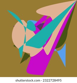 Abstract Dancing Shapes with multiple colors and background