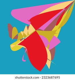 Abstract Dancing Shapes with multiple colors and background - each one is unique in colors and shapes.