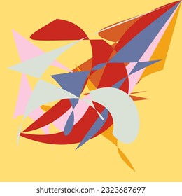 Abstract Dancing Shapes with multiple colors and background - each one is unique in colors and shapes.