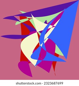 Abstract Dancing Shapes with multiple colors and background - each one is unique in colors and shapes.