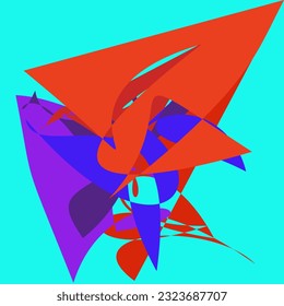 Abstract Dancing Shapes with multiple colors and background - each one is unique in colors and shapes.