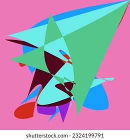 Abstract Dancing Shapes with multiple colors and background - Each one is unique in colors and shapes. SSTKabstract