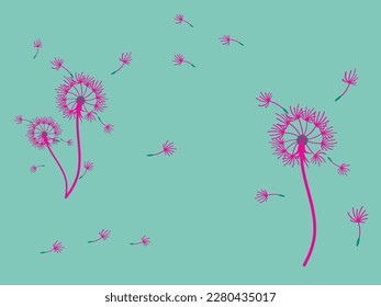 Resumen de diseño de fondo de dientes de león, gran diseño para cualquier propósito. La belleza natural. Fondo de la plantilla de diseño de folleto. viento natural. Cartel de primavera.